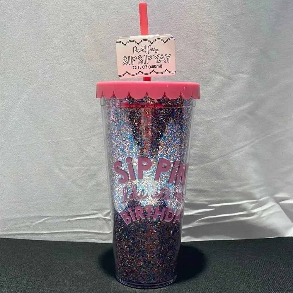 Packed Party Pink Glitter Tumbler Favors